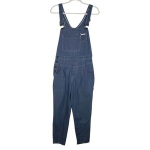 Chennachi Pleated Tapered Denim Carpenter Bib Overalls